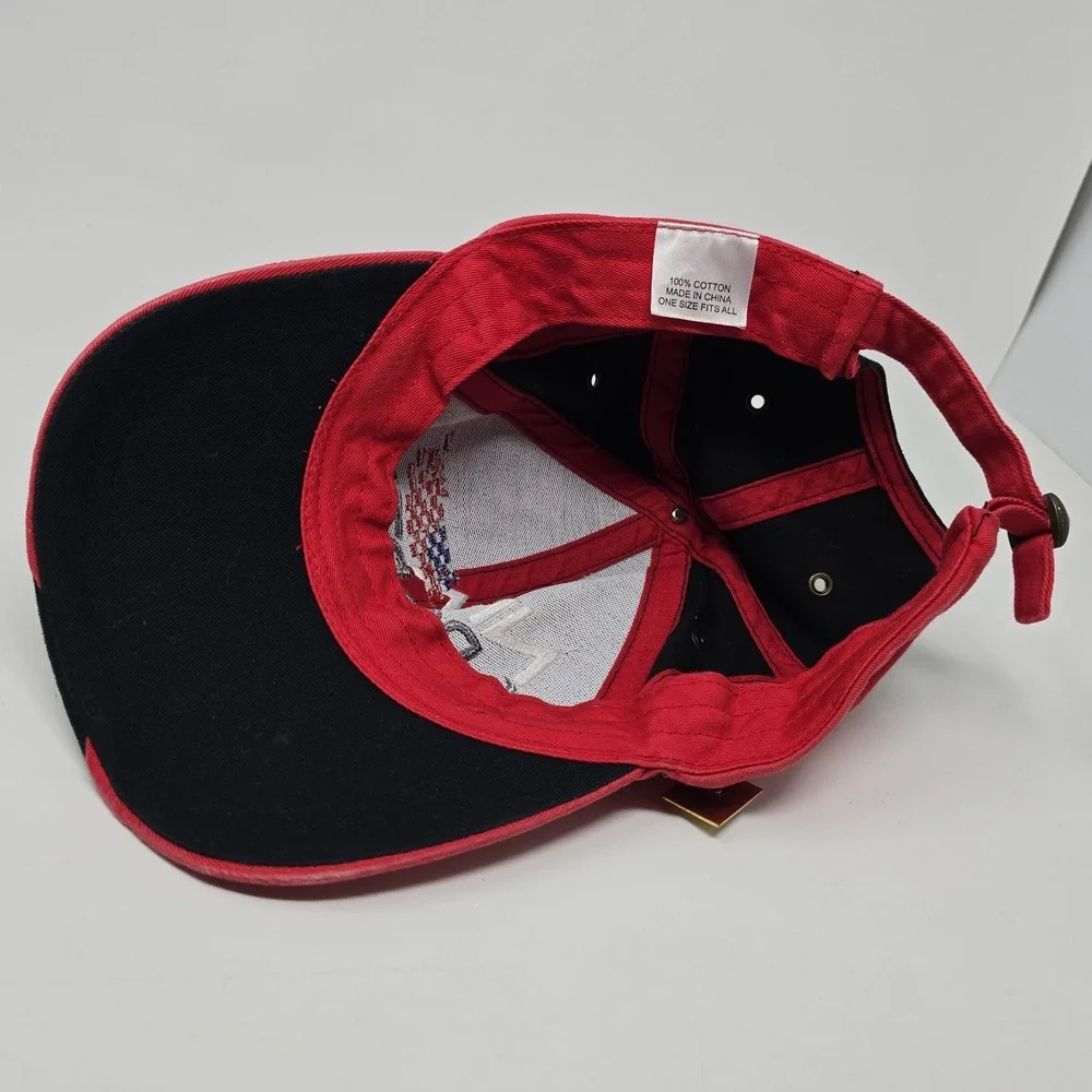 NRA Sports Black Red‎ Wavy Adjustable Strap One Size Hat w/ Pin